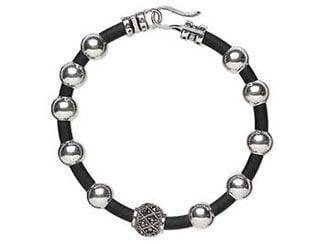 Bracelet with cord and metal beads